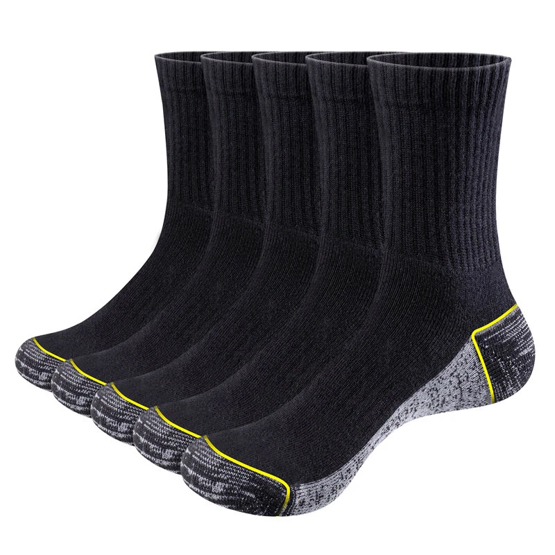 YUEDGE 5 Pairs Men Sports Cotton Socks Athletic Cushioned Hiking Walking Socks Terry Thermal Socks Moisture Wicking Casual Socks Fitness Socks (image for) YUEDGE 5 Pairs Men Sports Cotton Socks Athletic Cushioned Hiking Walking Socks Terry Thermal Socks Moisture Wicking Casual Socks Fitness Socks